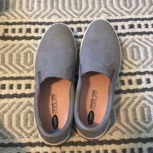 Gray slip on shoes